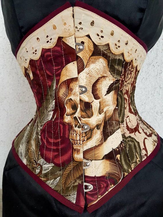 Skull and Roses Limited Edition Steel Boned Custom Underbust - Etsy