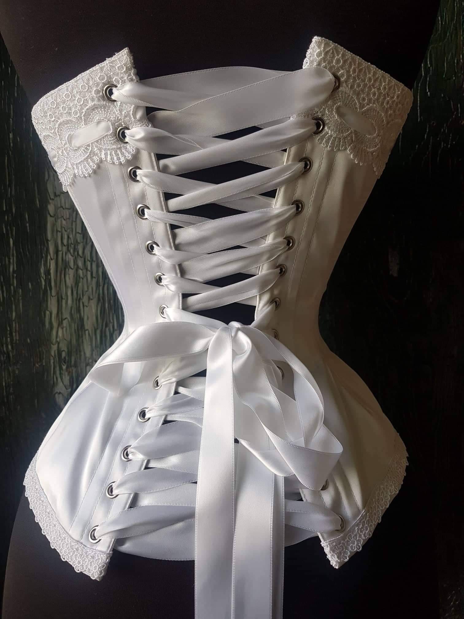 Buy WHITE BONING SATIN CHAIN-DETAIL CORSET for Women Online in India