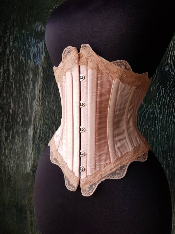 Handmade Ballet Pink Victorian Steel Boned Underbust Corset Custom Made  Just for You 