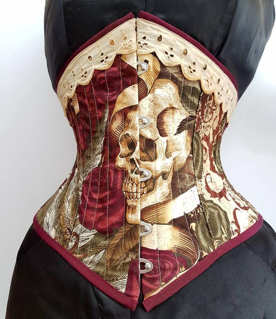 Skull and Roses Limited Edition Steel Boned Custom Underbust - Etsy