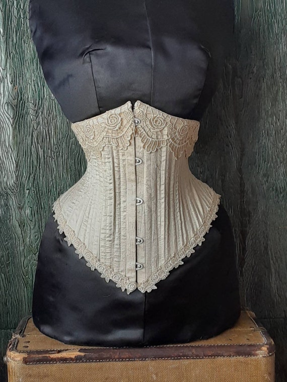 Handcrafted Bespoke Custom Made to Measure Gold Silk Dupioni Victorian  Underbust Corset With Matching Panty 