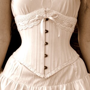 Rustic Woodland Handmade Natural Cotton Steel Boned Underbust Corset ...