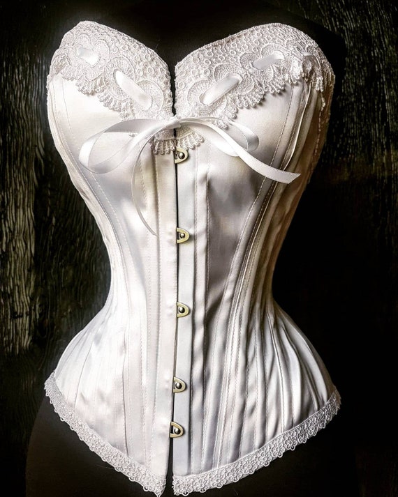 Corset de mariage traditionnel en acier satiné blanc désossé par des  professionnels, fabriqué sur mesure juste pour vous -  Canada