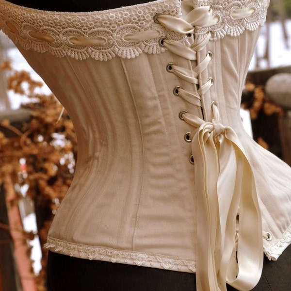 Handcrafted Steel Boned Corset - Steampunk Bridal Lingerie, Wedding Bodice