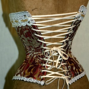 Bronze Steampunk Corset Brocade Silk Steampunk Wedding Lingerie image 5