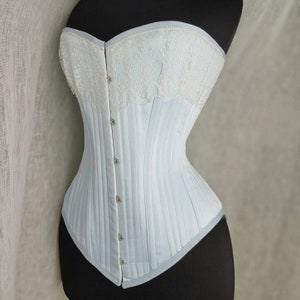 Marie...Powder Blue Victorian Corset