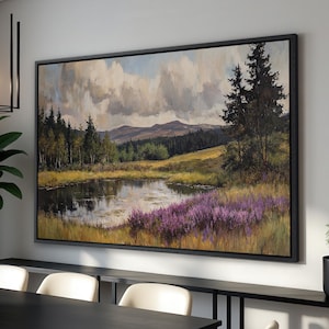 Serene Lake Landscape Framed Canvas Print, Nature Wall Art, Large Scenic Canvas, Tranquil Scene Print, Office Decor, Ready to Hang Gift Idea
