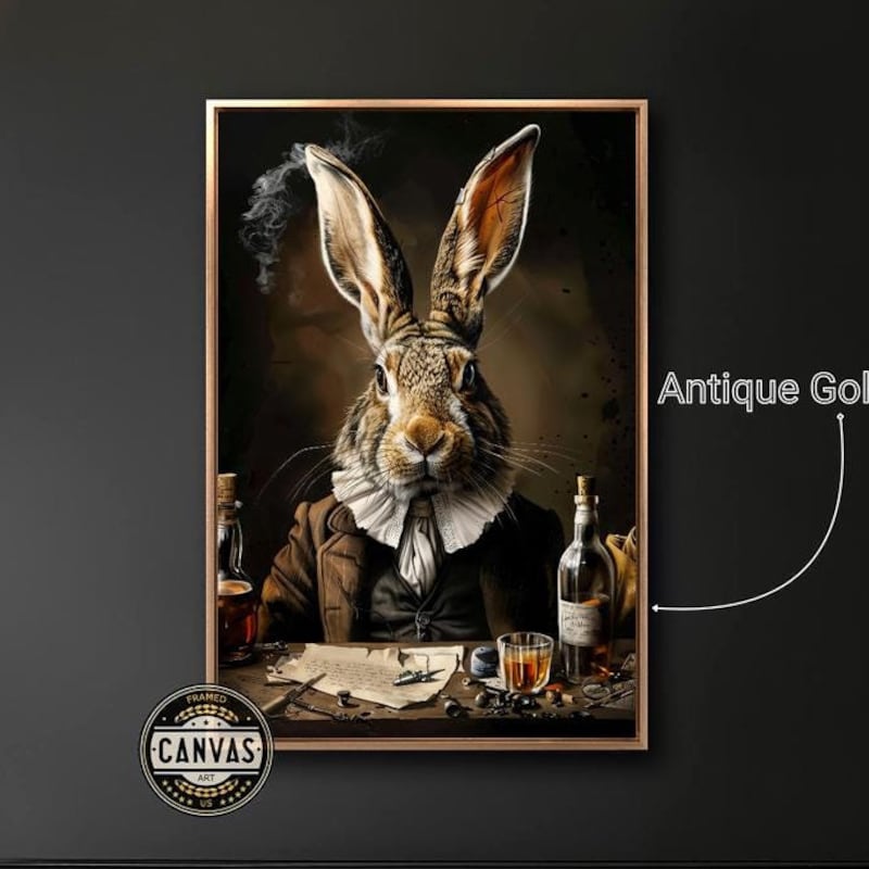 Framed Painting Rabbit - Etsy