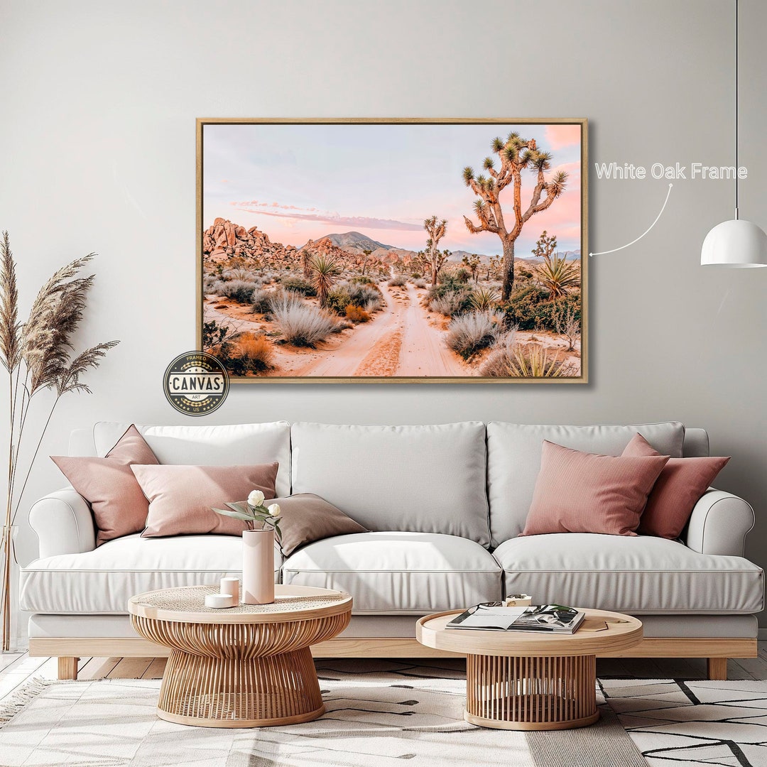 Serene Joshua Tree Framed Canvas Wall Art Desert Landscape Photography ...