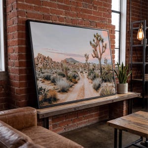 Joshua Tree Desert Landscape Framed Canvas Wall Art, California ...