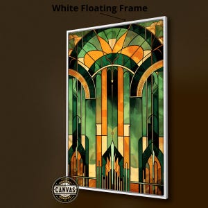 Heron Art Deco Style Wall Art Canvas Picture Framed Print Poster Paper Decor | UK