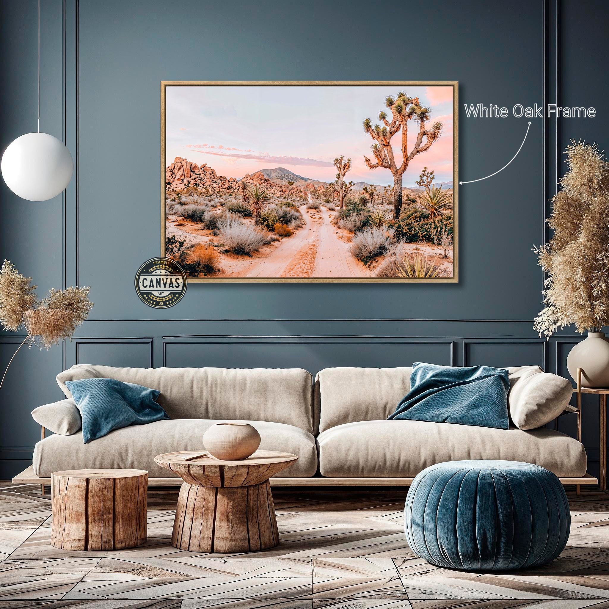 Serene Joshua Tree Framed Canvas Wall Art Desert Landscape Photography ...