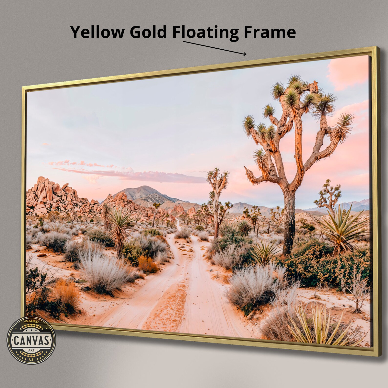 Serene Joshua Tree Framed Canvas Wall Art Desert Landscape Photography ...