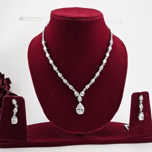 Swarovski Crystal Luxury Wedding Necklace Set, Bridal Necklace Set, Bridal Jewelry Set, Statement Necklace and Earrings Mother of the Bride