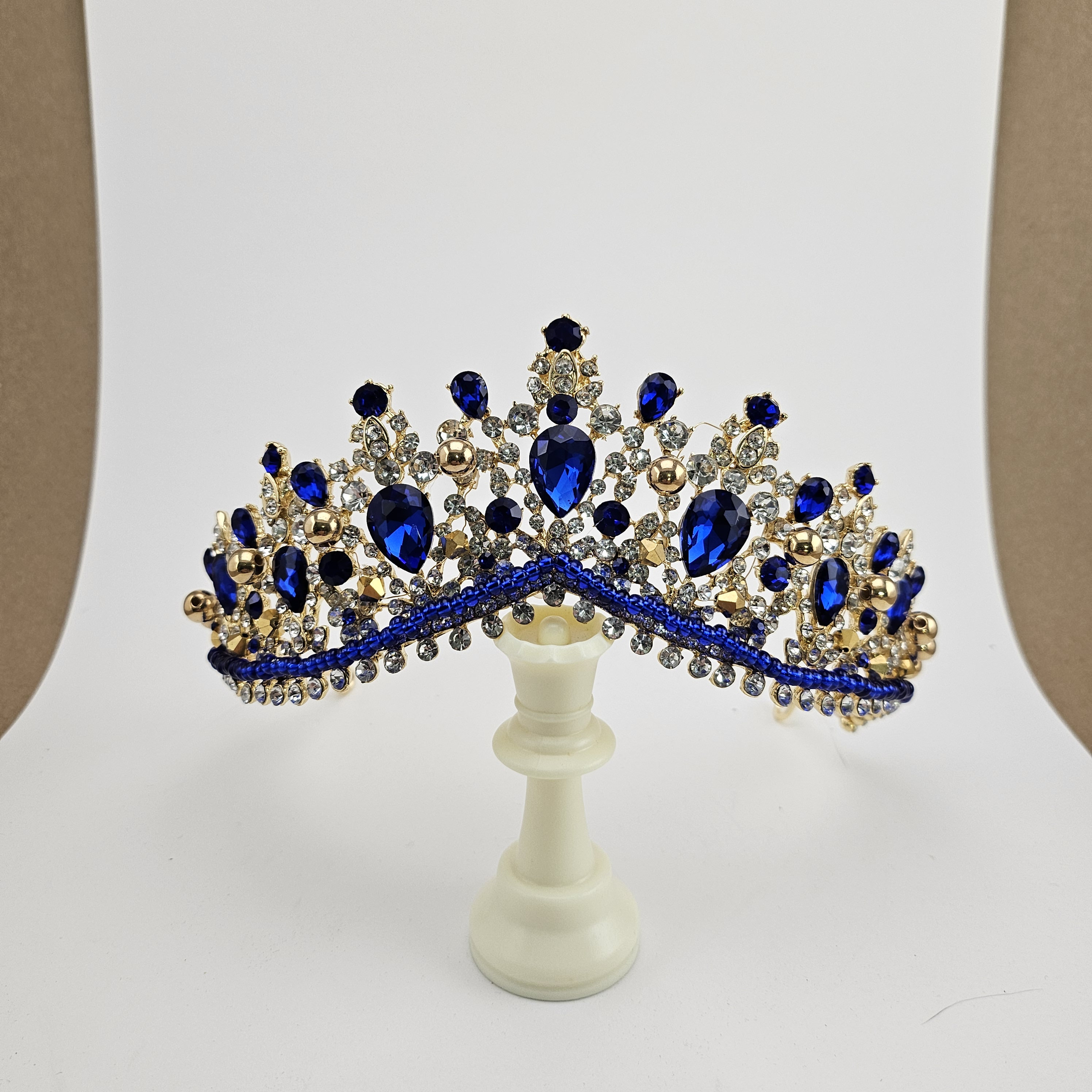 ✧tiara✧ IEMIEBSHA Rhinestone Alloy Crystal Tiara Princess Crown, 6