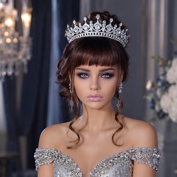 Swarovski Crystal Wedding Tiara: Silver Bridal Crown, Quinceanera Headpiece