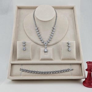 Swarovski Crystal Quinceanera Crown Set: Platinum Wedding Jewelry