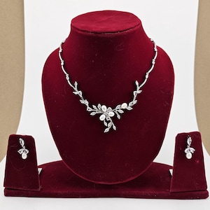 Swarovski Crystal Pearl Wedding Necklace Set, Bridal Necklace Set, Bridal Jewelry, Statement Necklace