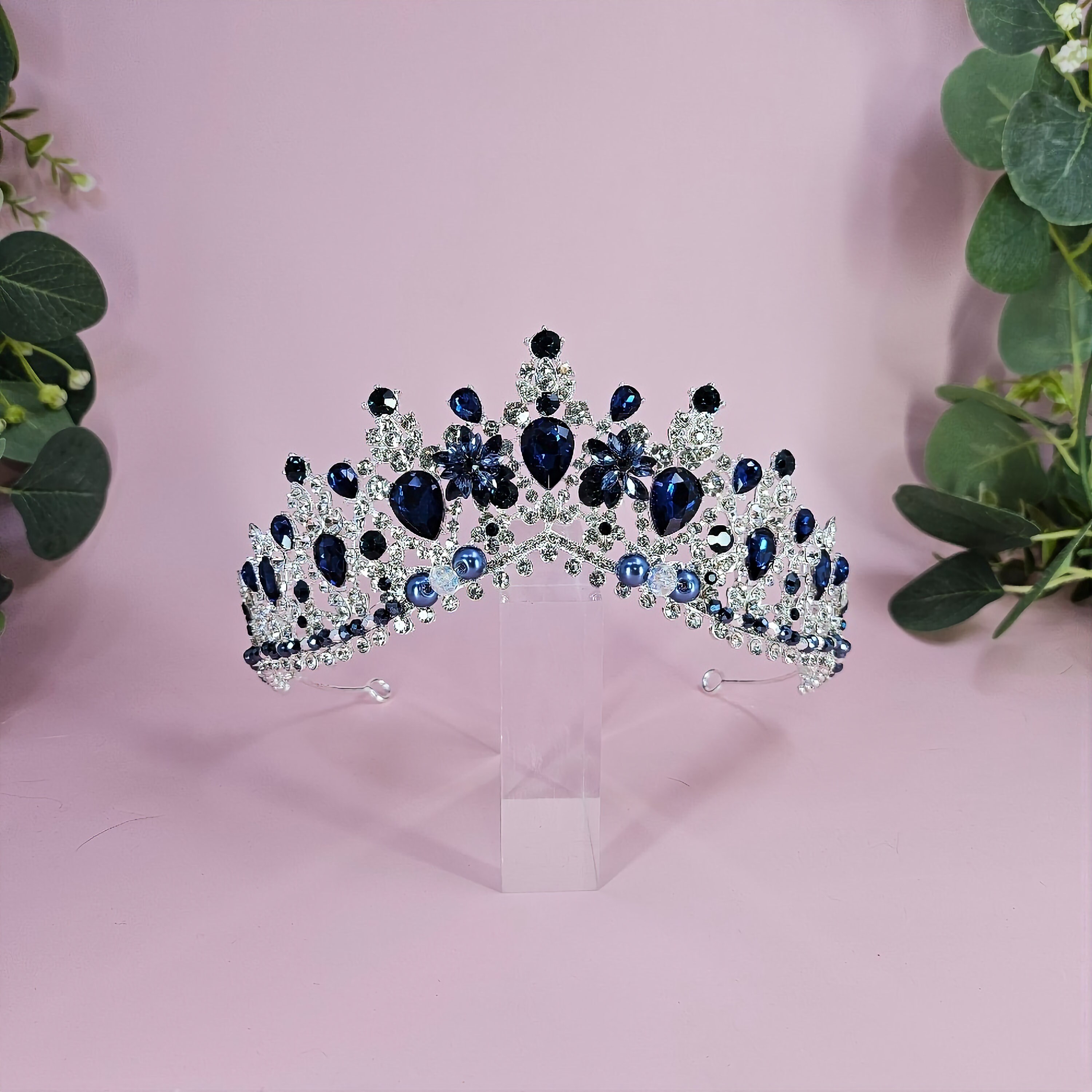 Blue rhinestone tiara Amazon.com: Lovelyshop Blue Gems Rhinestone Tiara for Little  main image 4