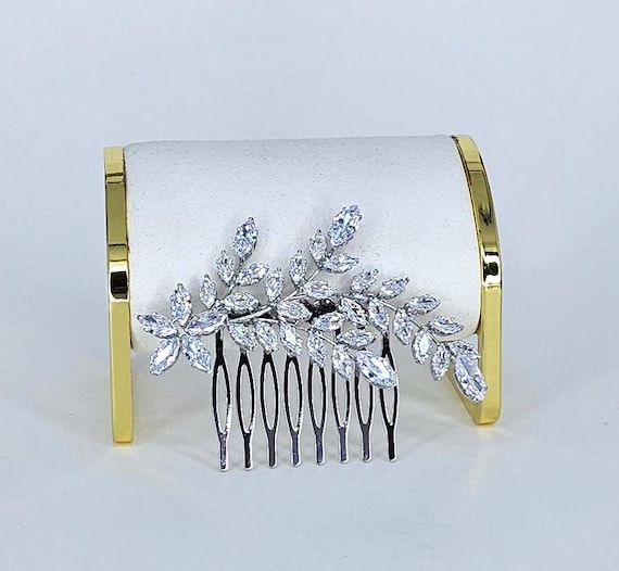 Cubic Zirconia Crystal Bridal Hair Comb, Bridal Hair Piece, Bridal Hair Accessories, Wedding Hair Comb, Crystal Bridal Head Piece