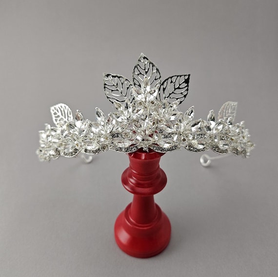Crystal Tiara: Silver Princess Crown, Bridal Headpiece