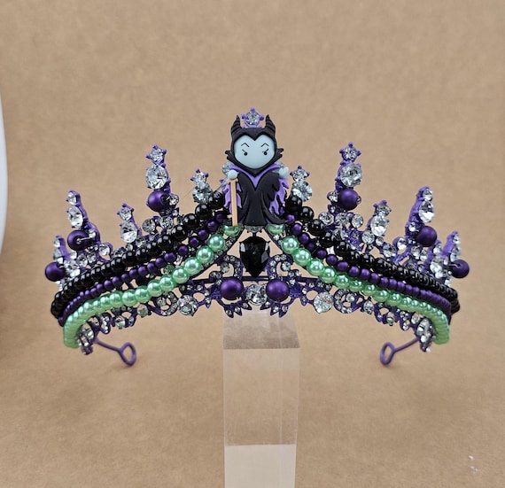 Handmade Maleficent Tiara, Purple Crystal Villain Crown