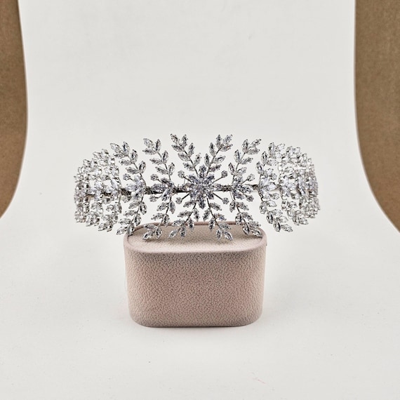 Swarovski Crystal Bridal Headband: Floral Wedding Hair Accessory