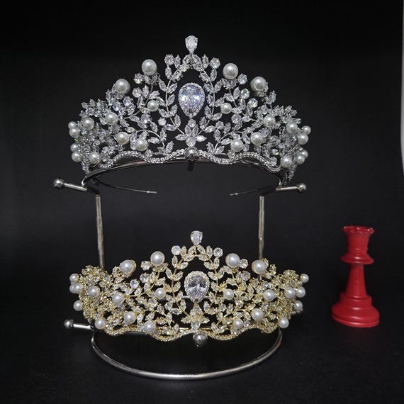 Swarovski Crystal Pearl Tiara | Bridal Wedding Headpiece