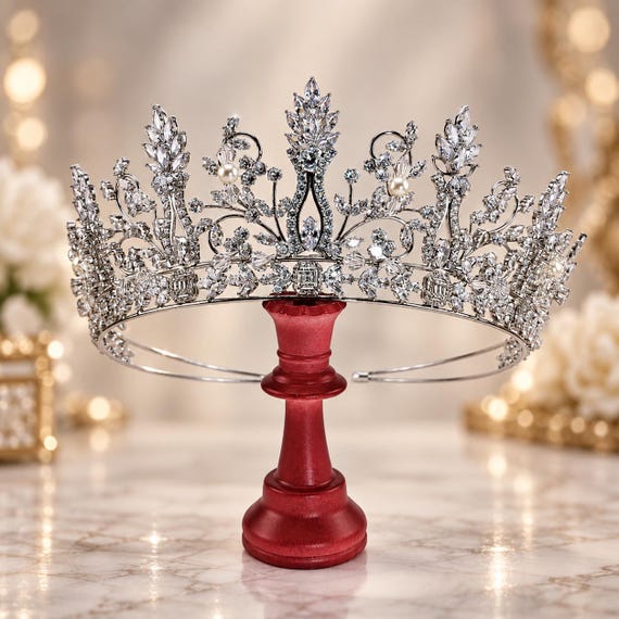 Swarovski Crystal Bridal Tiara: Silver Quinceanera Crown