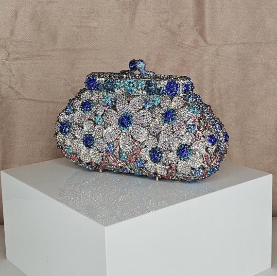 Swarovski Crystal Evening Clutch: Silver Wedding Purse