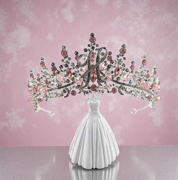 Personalized Gift Quinceanera Crown: Custom Bridal Wedding Tiara with your Initial
