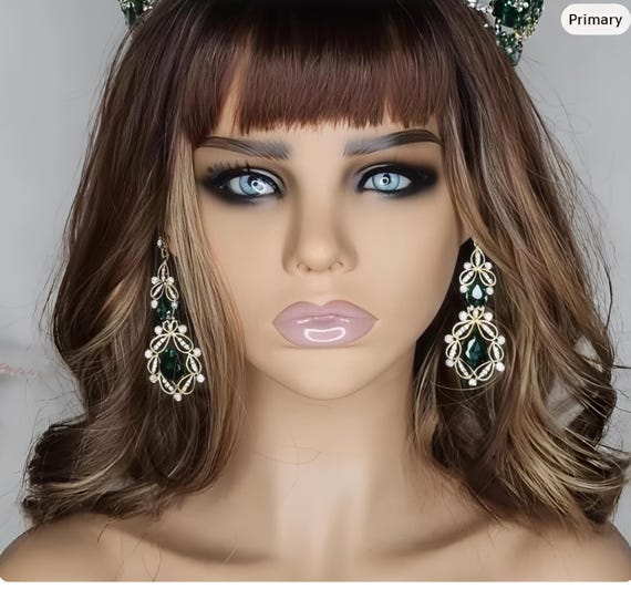 Emerald Green Crystal Teardrop Earrings, Gold Filigree, Wedding Pageant