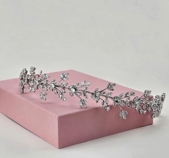 Swarovski Crystal Bridal Headband, Flower Vine Hair Accessory