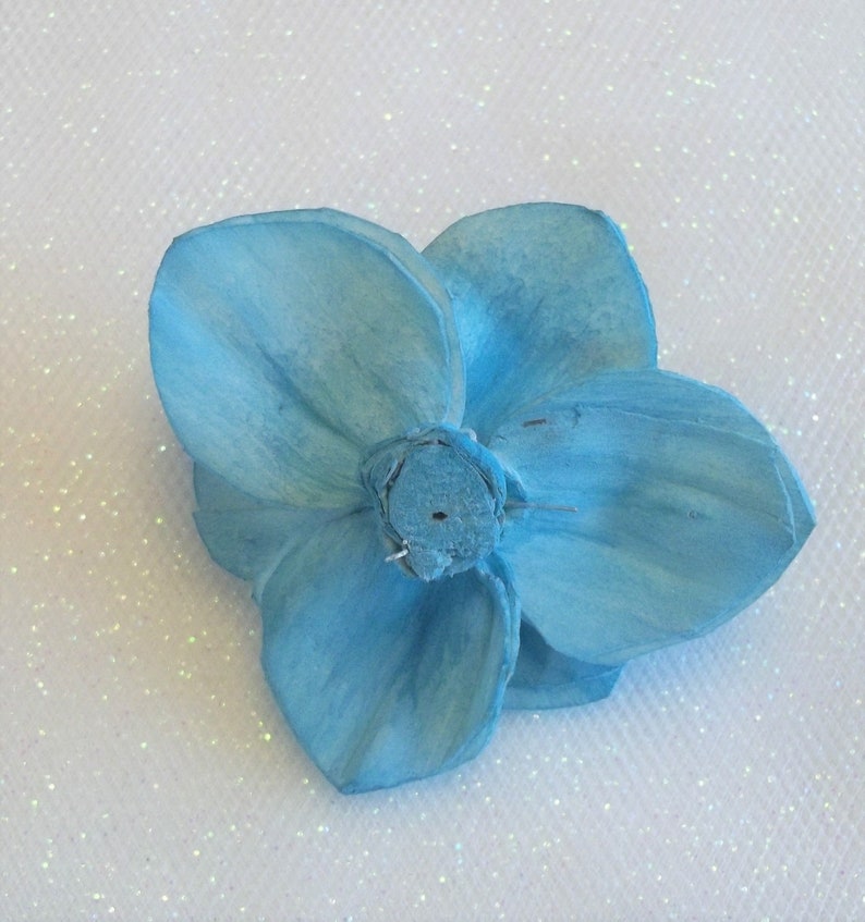 Set of 10 Sola Wood Flowers Lily 2 size Desert Turquoise Painted Wedding Flowers Home Decor Bouquet Crafts Sola Wood Evan