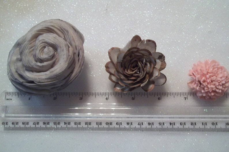 Crafts Set of 30 Home Decor Sola Wood Flowers DIY Flowers Ivory corsages #17 Assortment Wedding Flowers Natural-raw Bouquets