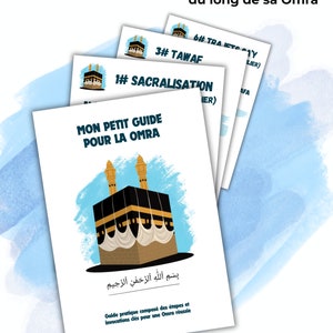 Petit guide des invocations pour la Omra, petites fiches avec invocations pour la Omra 7x10cm, téléchargement numérique imprimable