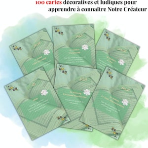 Lot de 100 cartes "Les noms et attributs divins d'Allah", cartes décoratives dimension A6, noms d'allah, téléchargement numérique imprimable