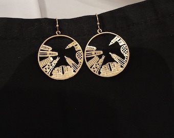 18K Gold-Plated Skyline Earrings, Gold Earrings