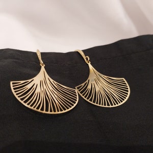 18K Gold-Plated Jellyfish Earrings Gold Earrings Nature Earrings Gold jewelry image 1