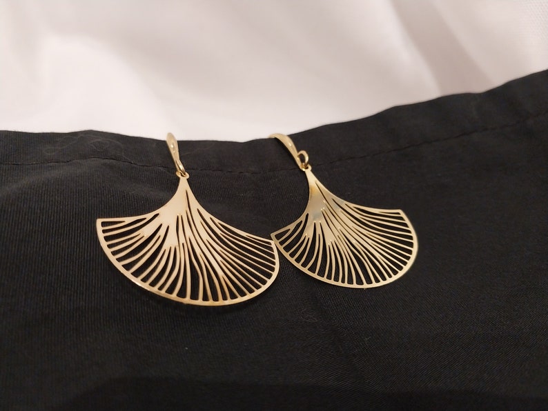 18K Gold-Plated Jellyfish Earrings Gold Earrings Nature Earrings Gold jewelry image 1