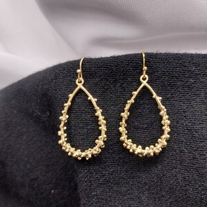 Jewelry Gold Earrings Gold Jewelry 18K Gold-Plated Bubbles Teardrop Earrings image 1