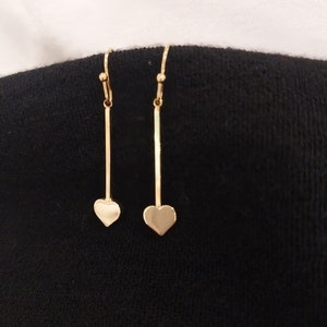 18K Gold-Plated Heart Earrings; Heart Earrings; Gold Earrings