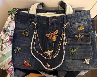 Enchanted Hive Denim Tote