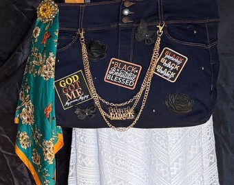 Bold & Rooted Denim Tote