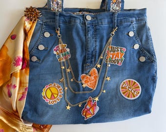 Good Vibes Only Denim Tote