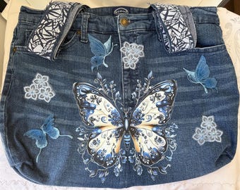 Blue Butterfly Serenity Tote