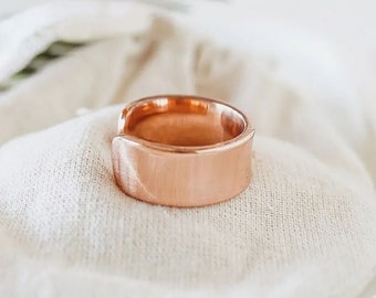 Handcrafted Hammered Copper Ring, Adjustable Band