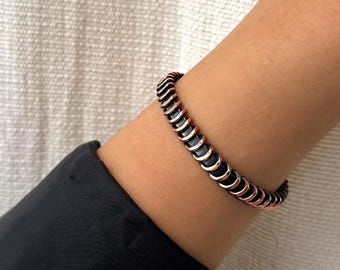 Einstellbar Spiral Kupfer Armband, Handgemachte Unisex Manschette