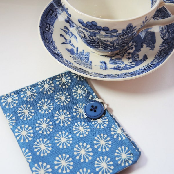 Retro Teal teabag wallet business card holder- Thistledown Ready to ship blue teal green standard ideal travel gift stocking filler present