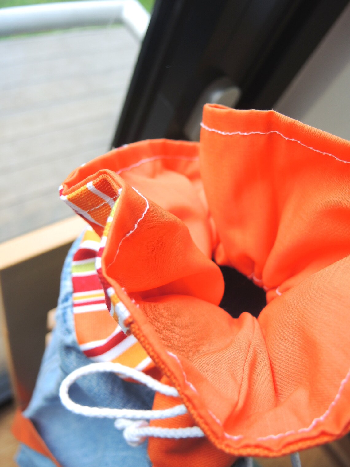 Yoga mat bag in orange red & lime Orange Stripes upcycled Etsy